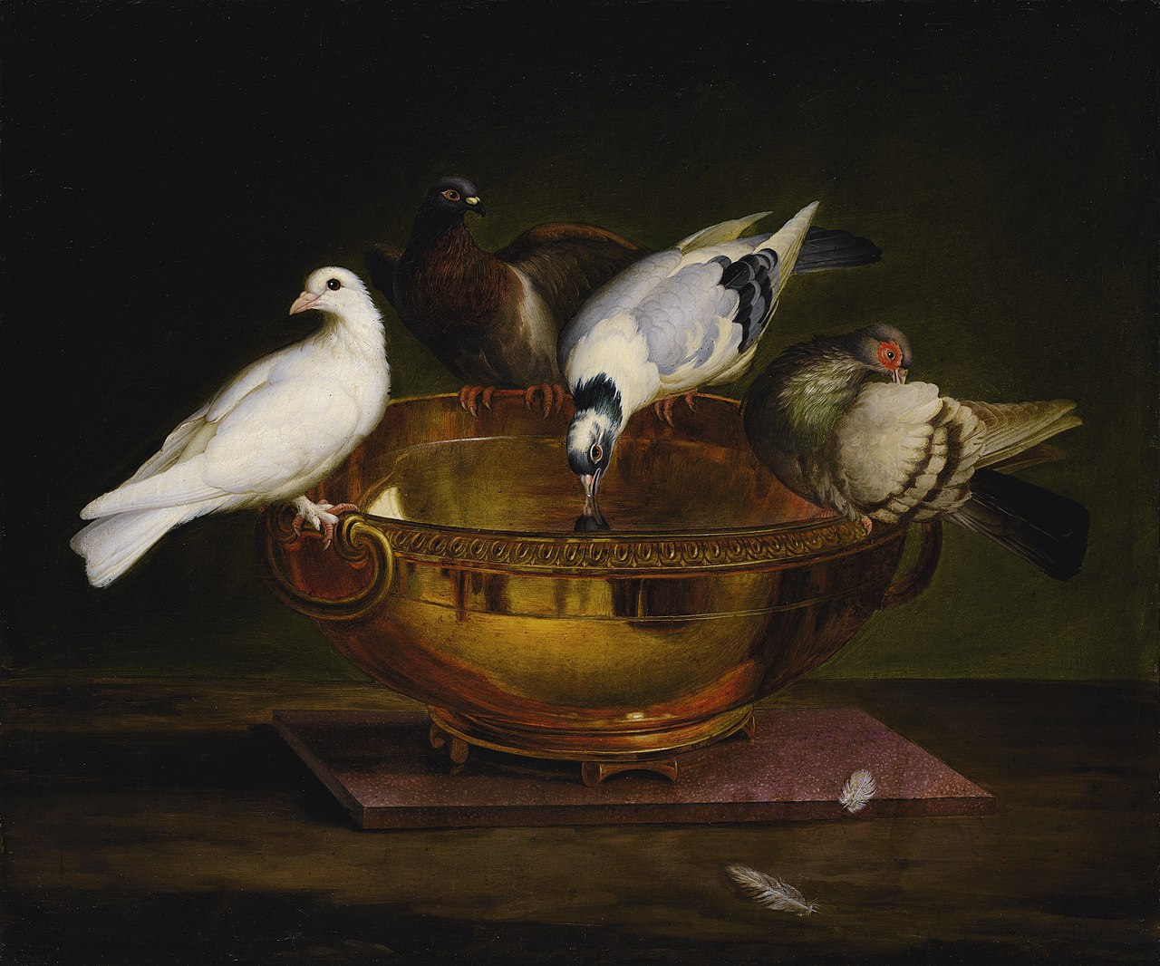 The four doves, after the Mosaic from the Hadrian's Villa, Tivoli by Johann Wenzel Peter