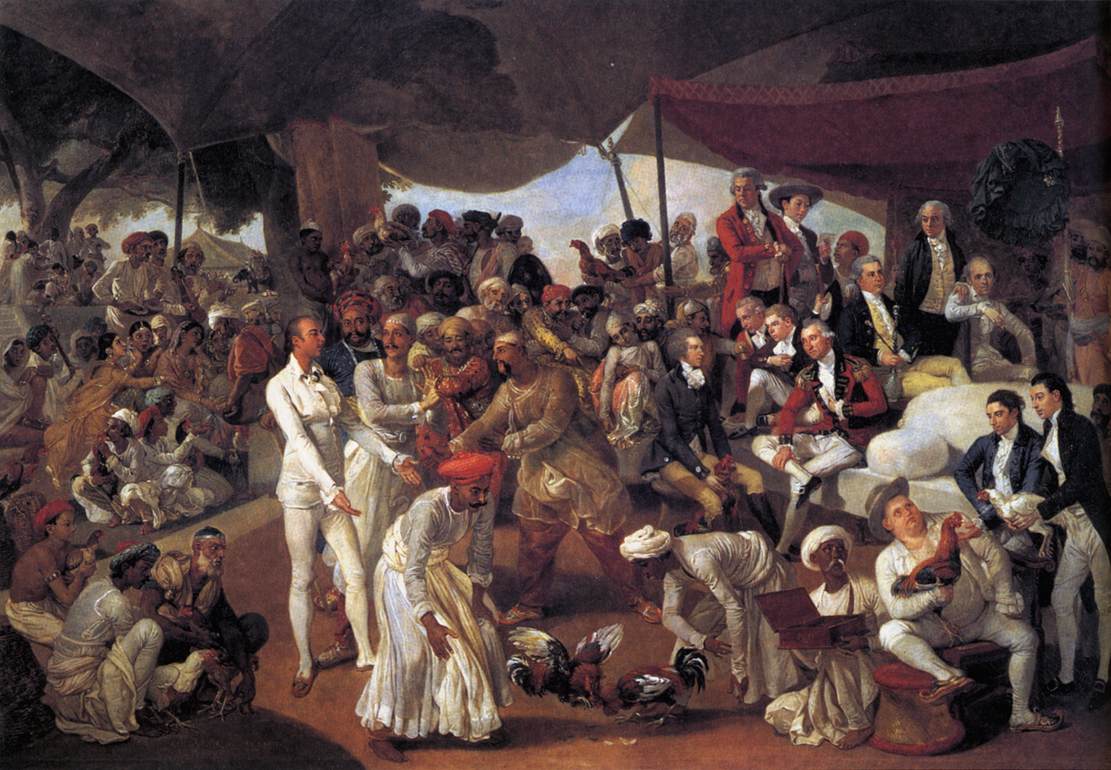 Colonel Mordaunt's Cock Match by Johann Zoffany