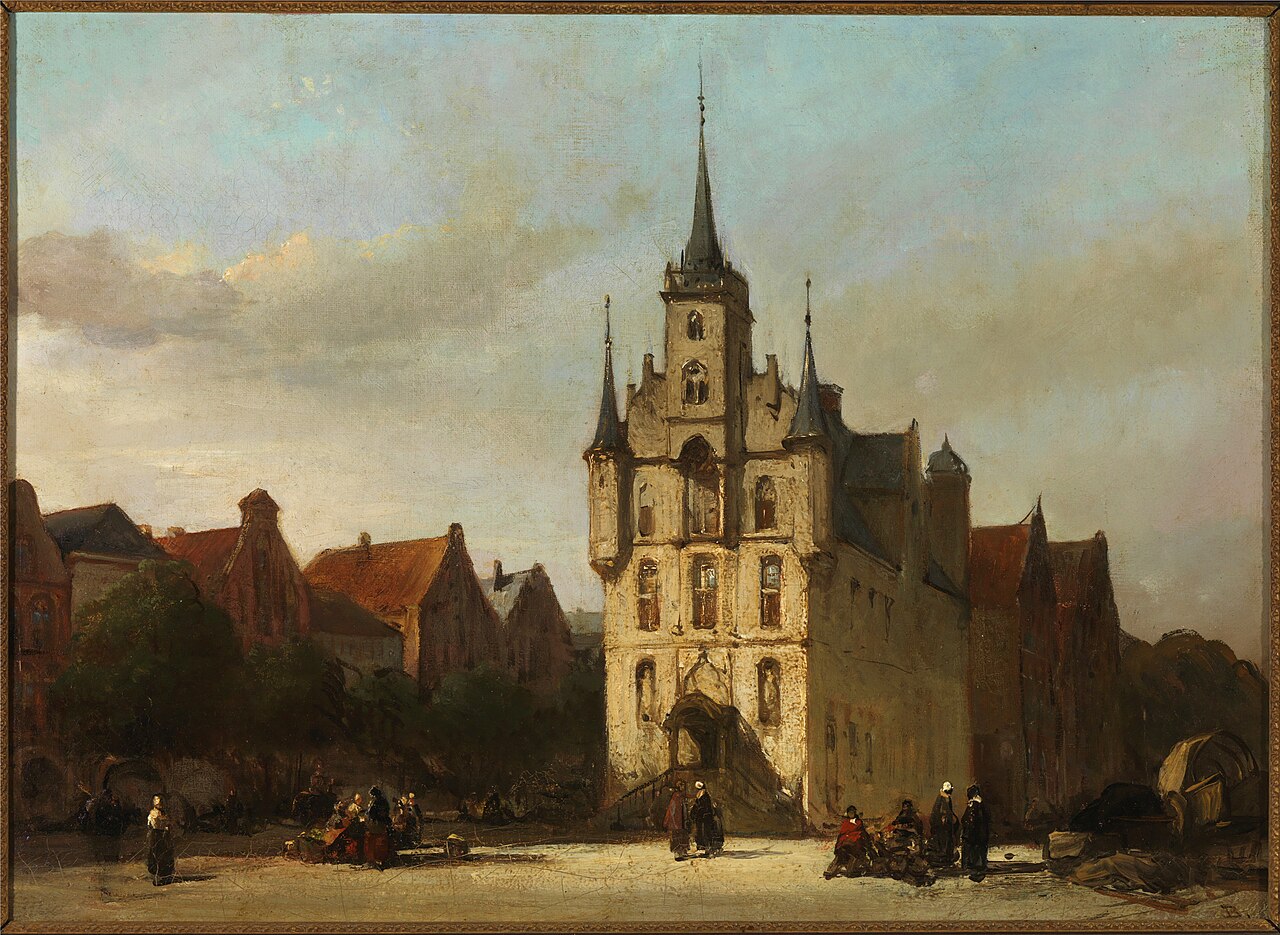 View on the Town Hall of Gouda by Johannes Bosboom