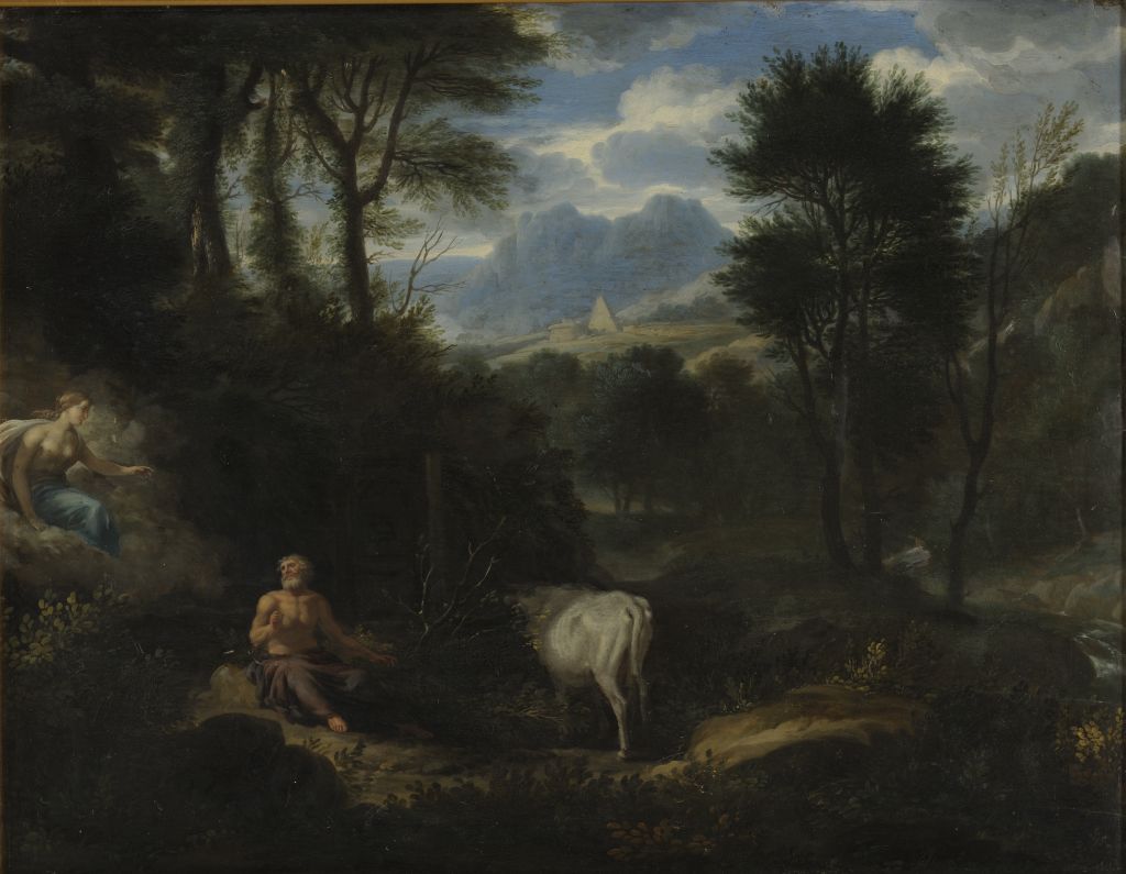 Mythological scene with Hera, Zeus and Io by Johannes Gottlieb Glauber