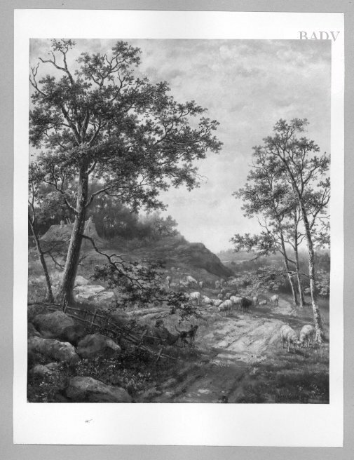 landscape with sheep by Johannes Hermanus Barend Koekkoek