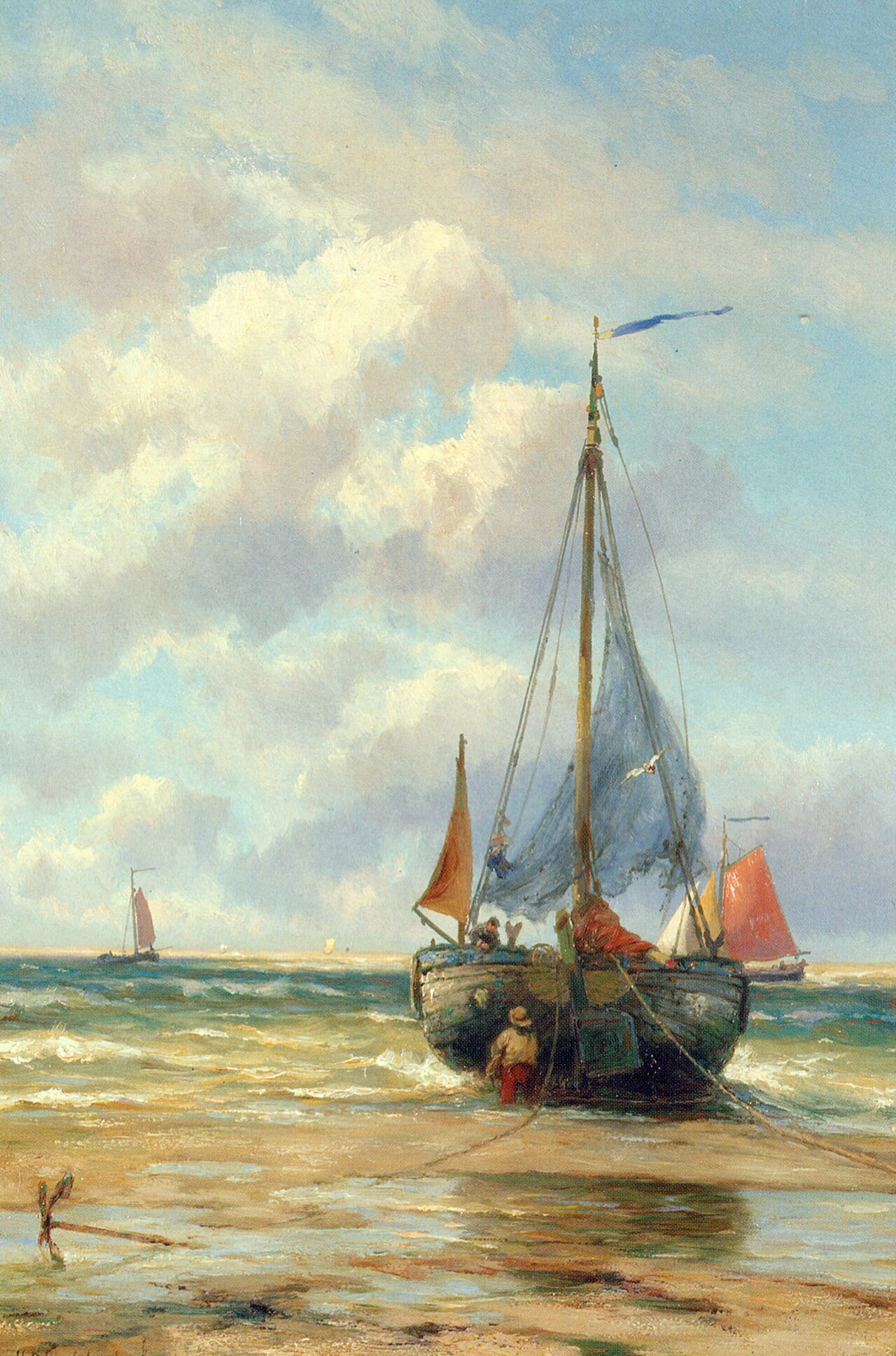 A Bomschuit in the Breakers by Johannes Hermanus Koekkoek