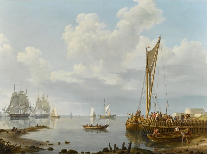 Shipping in a Calm by Johannes Hermanus Koekkoek
