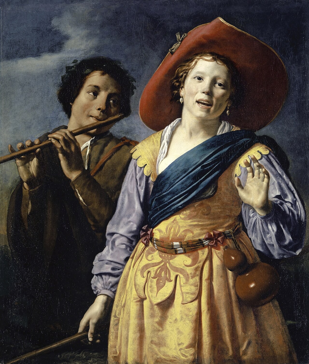 Shepherdess singing with Shepherd by Johannes Moreelse