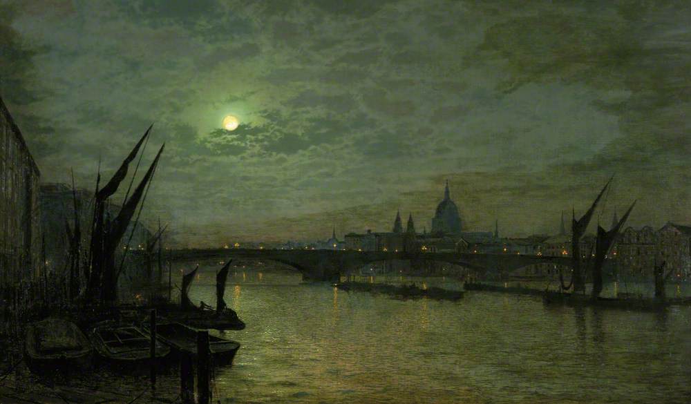 The Thames by Moonlight with Southwark Bridge, London by John Atkinson Grimshaw