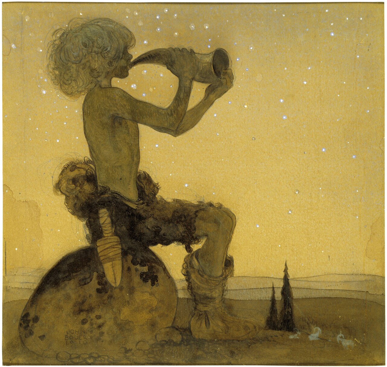Vill Vallareman (a Fairy Shepherd) by John Bauer