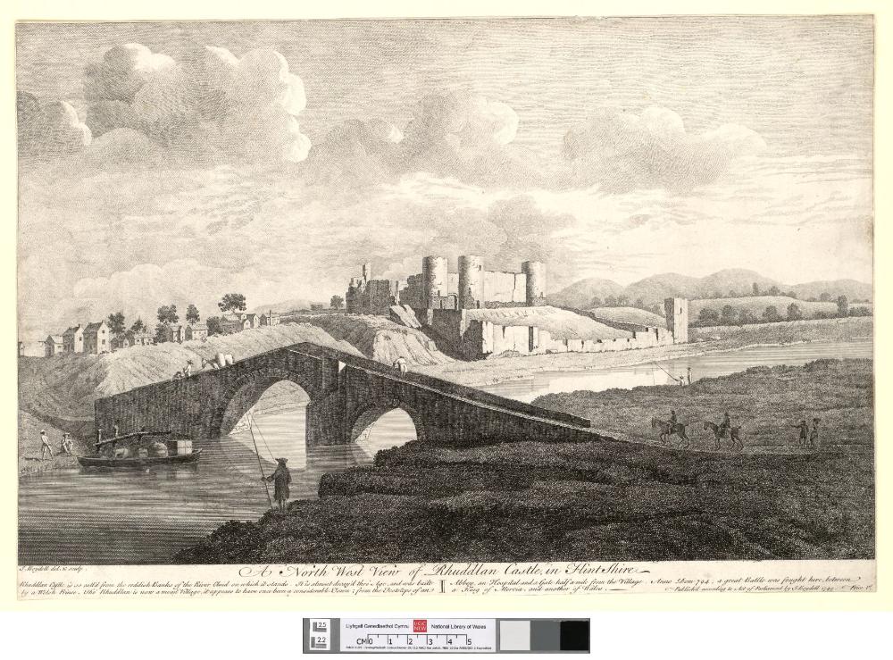 A north west view of Rhuddlan Castle, in Flint Shire by John Boydell