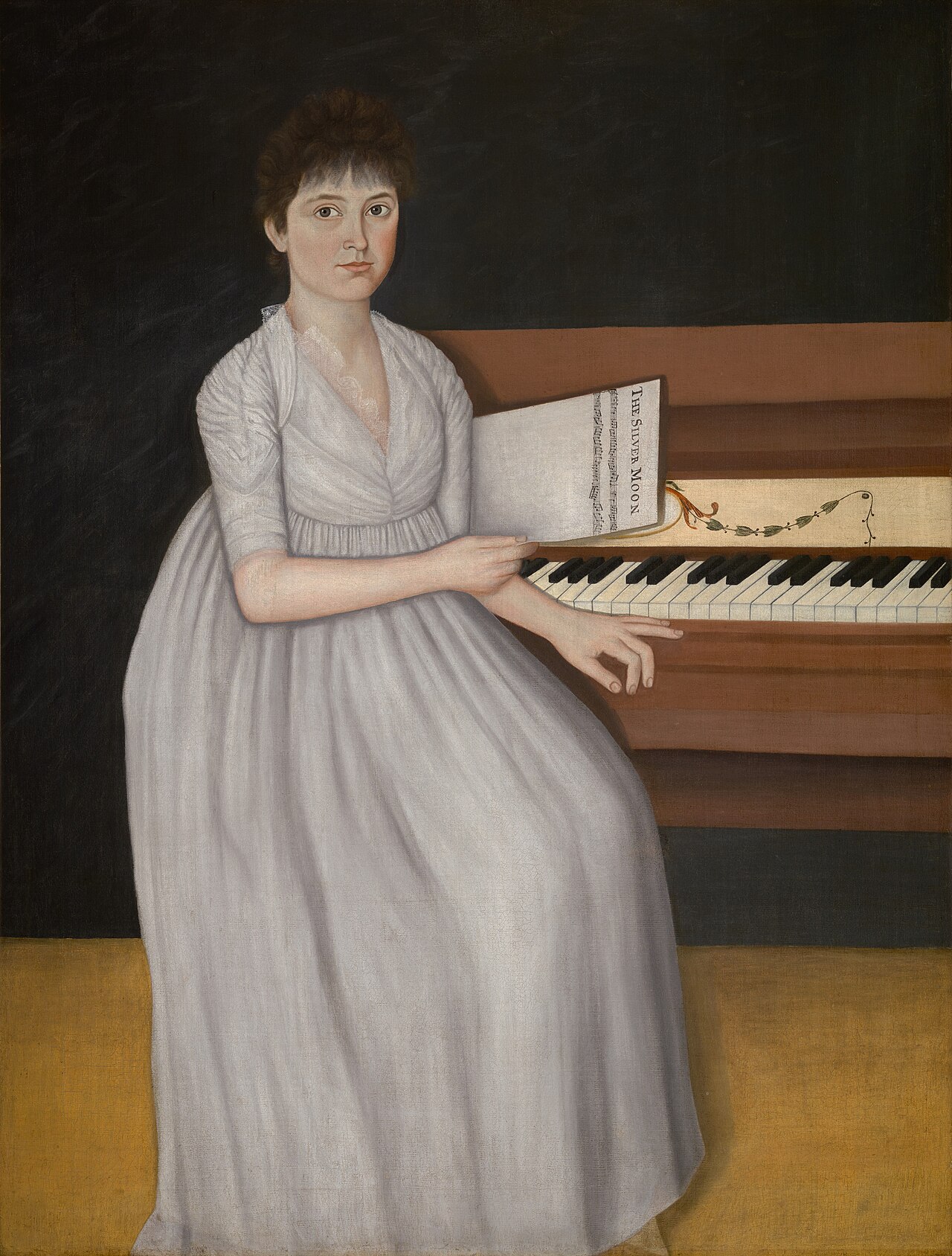 Portrait of Sarah Prince (also known as Silver Moon or Girl at the Pianoforte) by John Brewster, Jr.