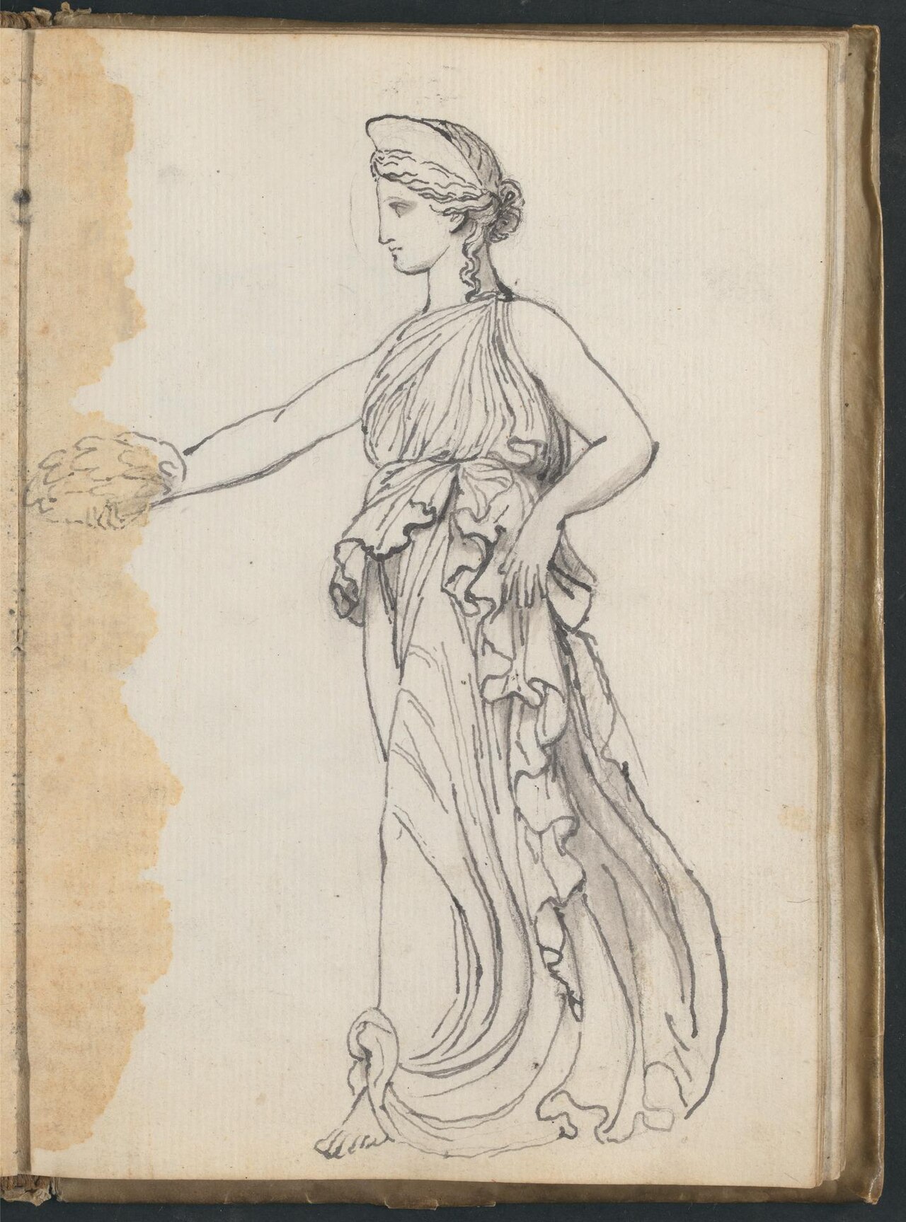 Female Victory Figure Striding forward Holding a Wreath by John Flaxman Jr.