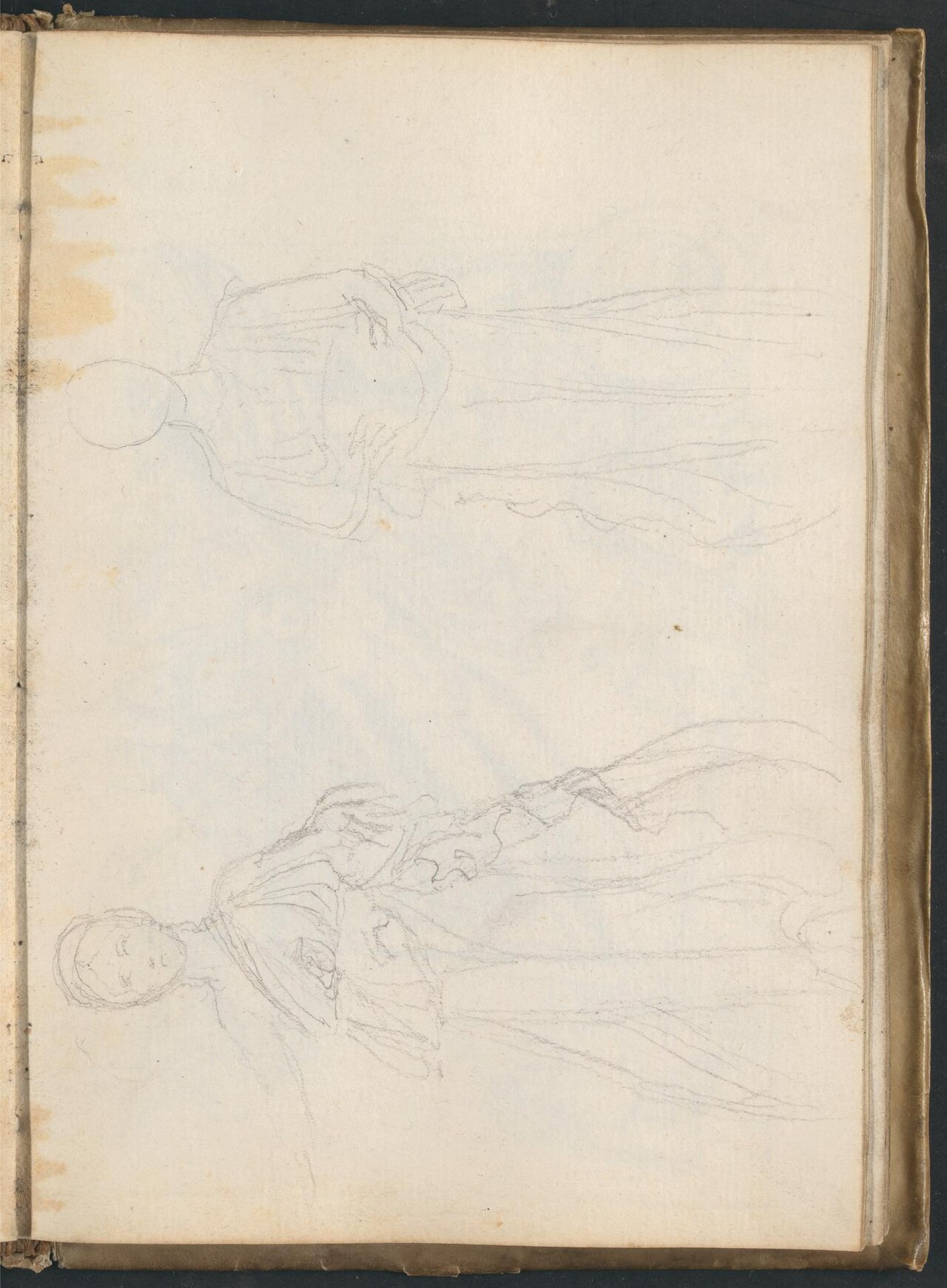 Two Studies of Female Victory Figures after Ancient Roman Sculpture by John Flaxman Jr.