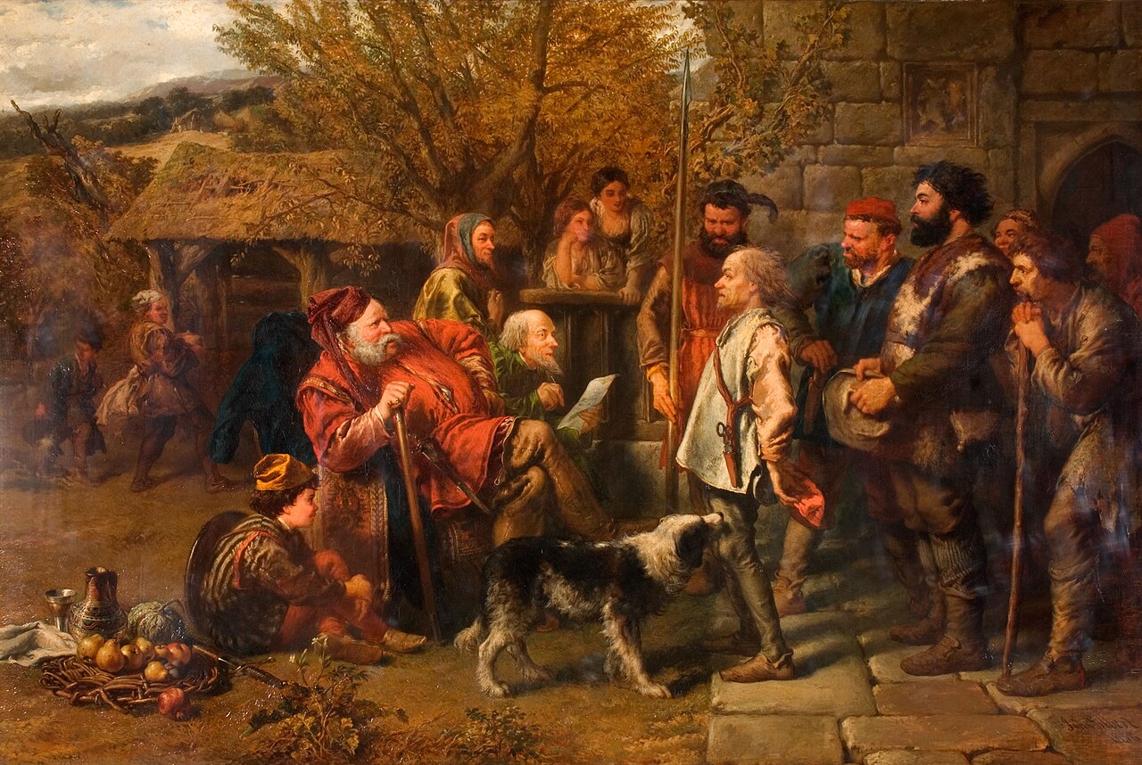 Sir John Falstaff Reviewing His Ragged Regiment by John Gilbert