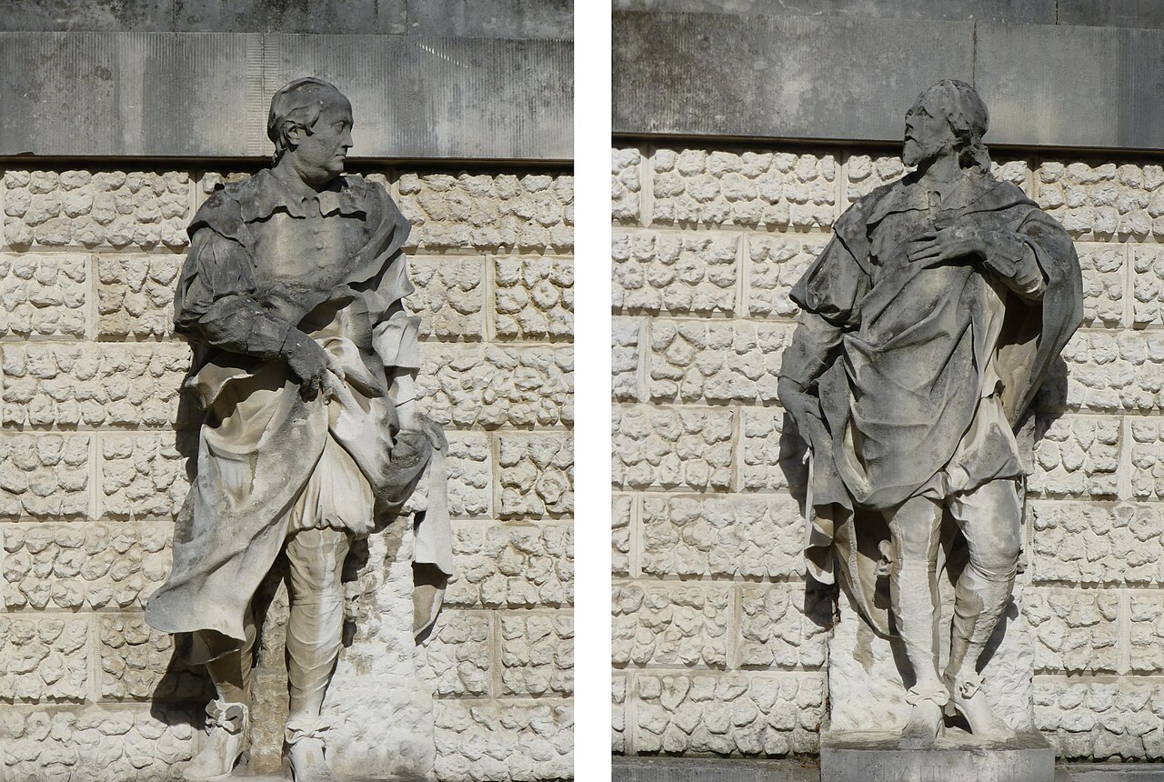Two Statues Flanking Chiswick House by John Michael Rysbrack