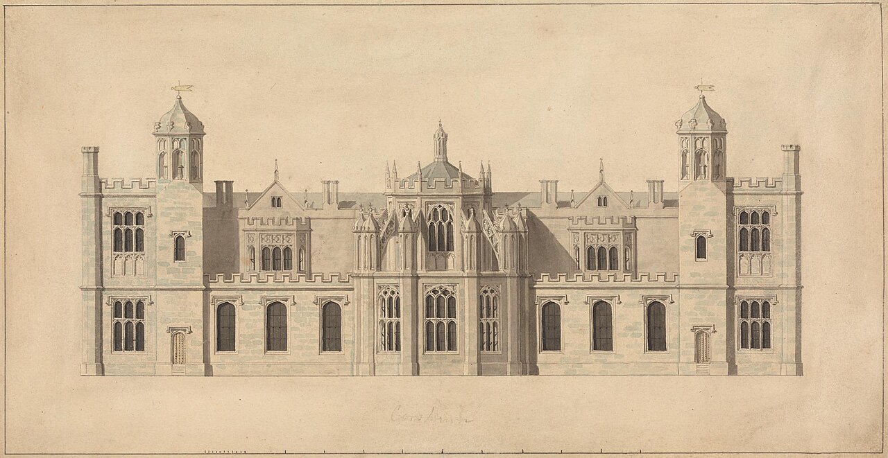Corsham Court, Wiltshire: Elevation of the North Front by John Nash