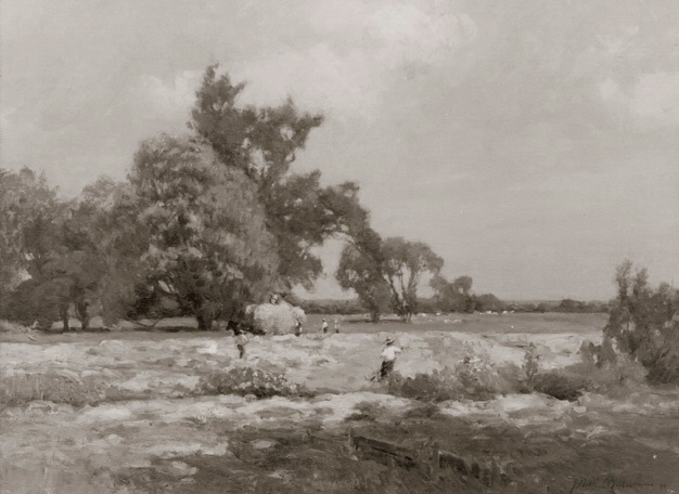 A Hayfield, Hampshire by John Noble Barlow