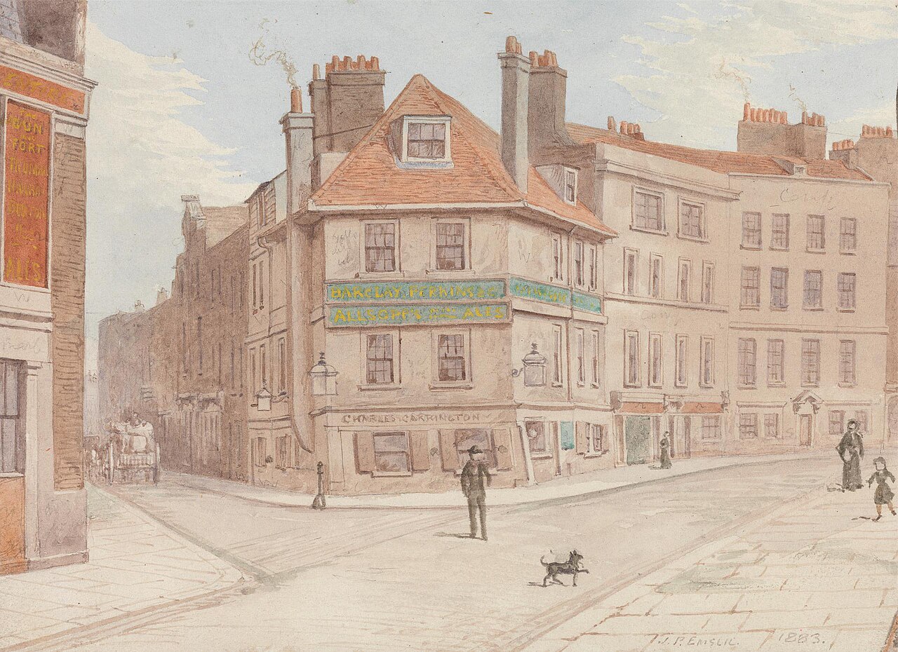 Northumberland Head Inn at Corner of Fort St. and Gun St., Spitalfields by John Philipps Emslie