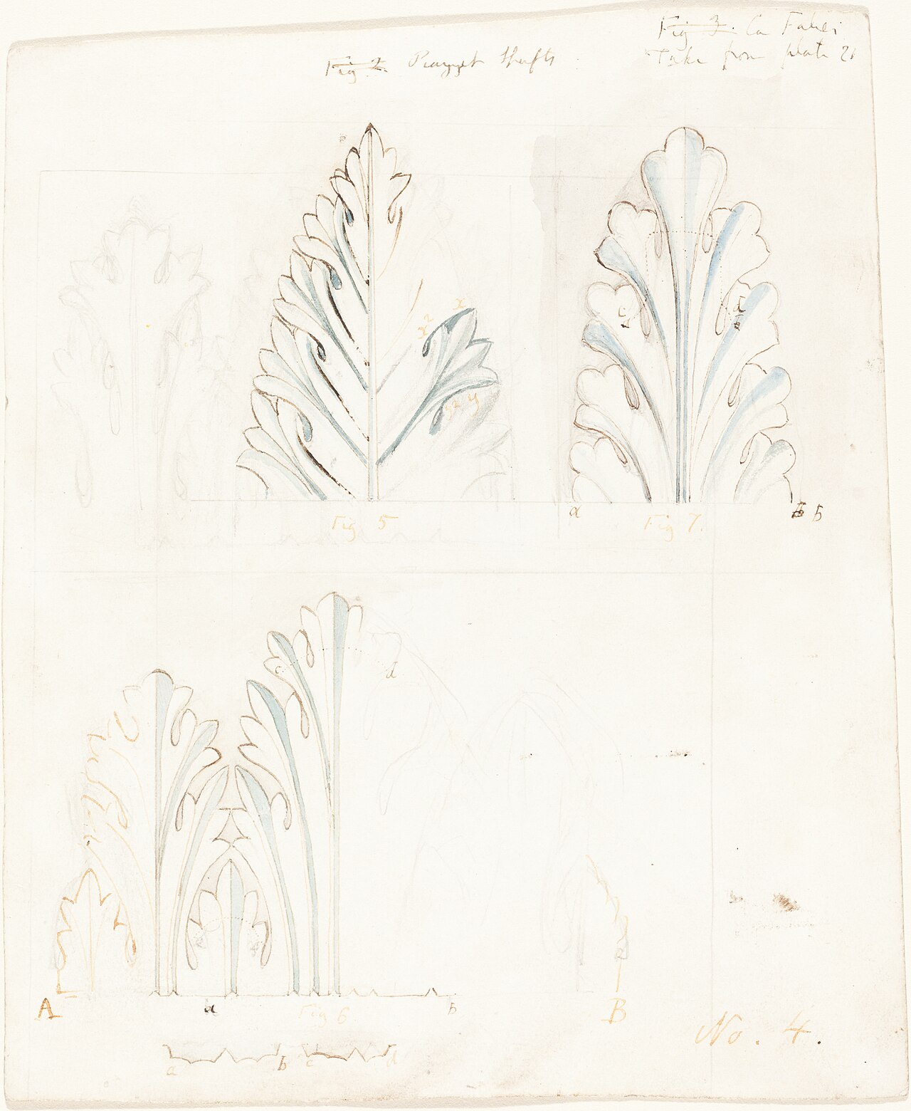 Ornamental Study with Acanthus Motif for "The Stones of Venice" by John Ruskin
