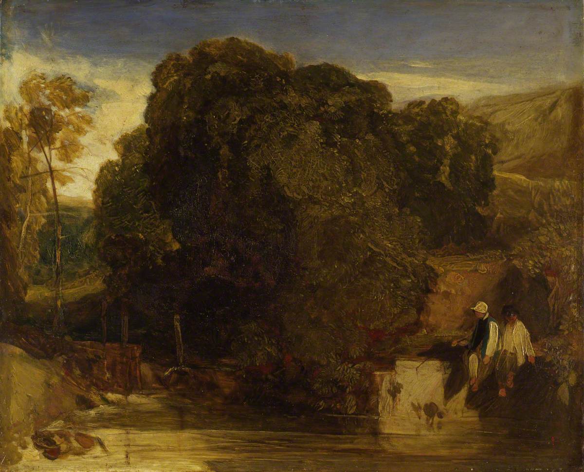 Henley-on-Thames, Oxfordshire, Boys Fishing by John Sell Cotman