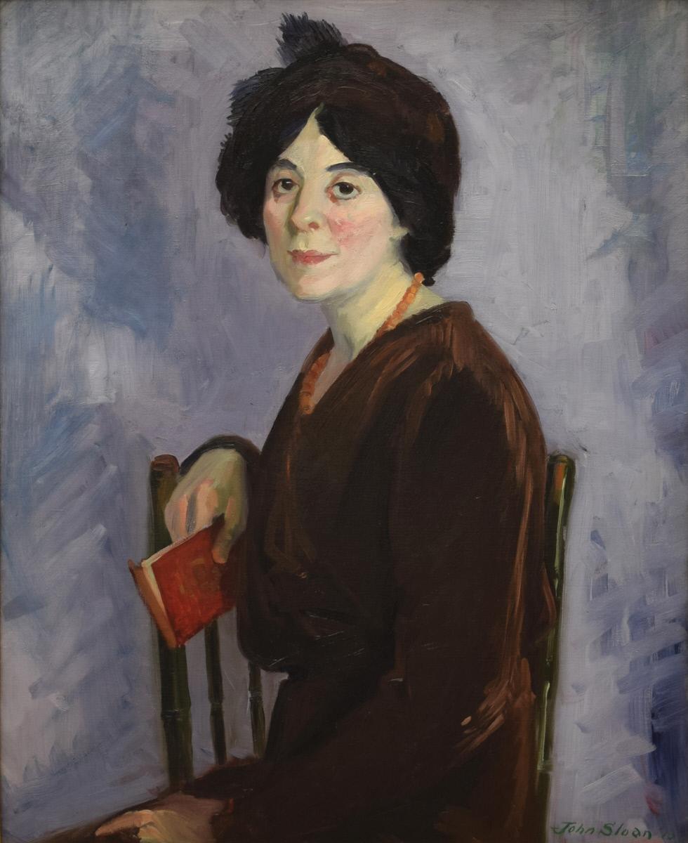 Henrietta with Red Book by John Sloan