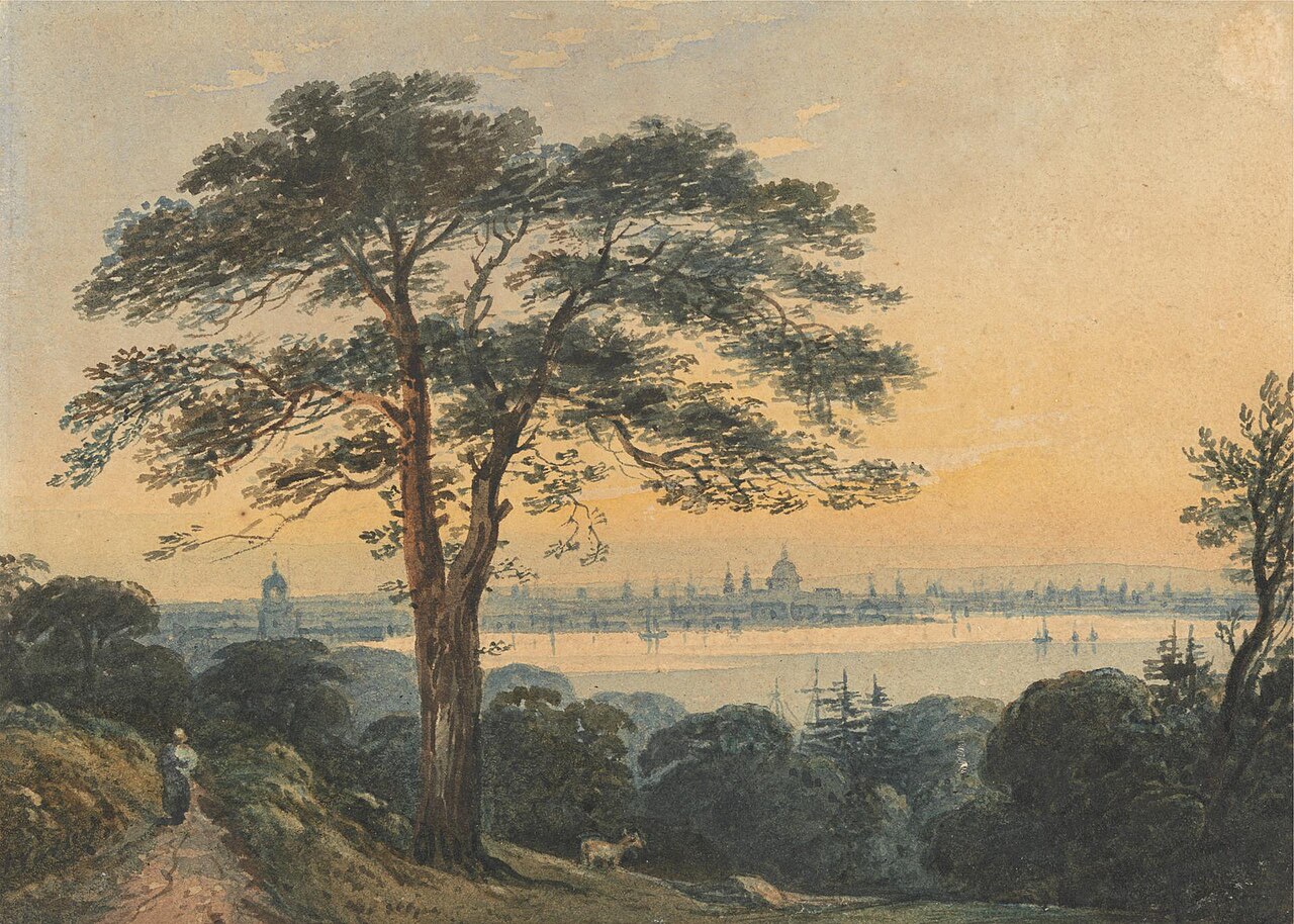 London from the Thames by John Varley