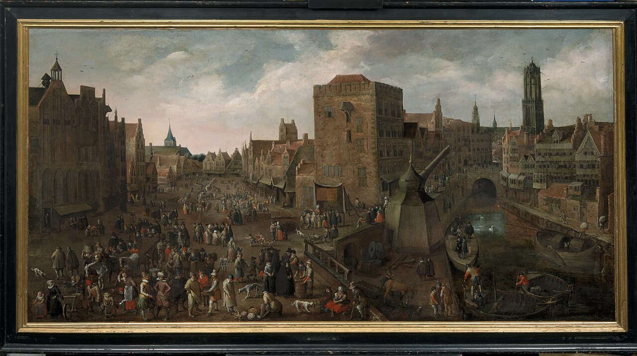 Goose market and landscape by Joost Cornelisz Droochsloot
