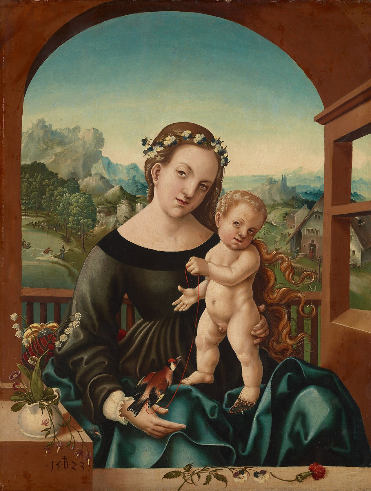 Mary with Child and Goldfinch 1523 by Jörg Breu the Elder