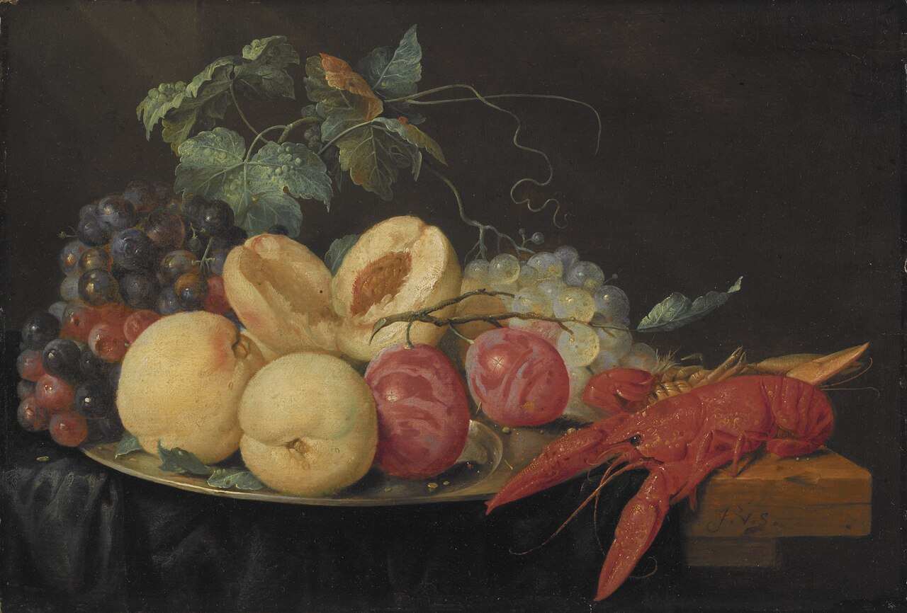 Still Life with Fruit and Boiled Crayfish by Joris van Son