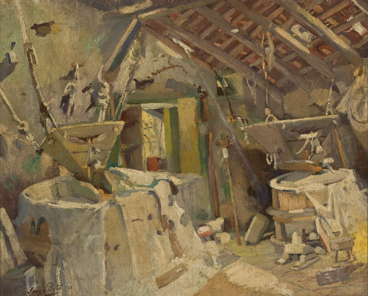 Interior of a watermill by José Júlio de Sousa Pinto