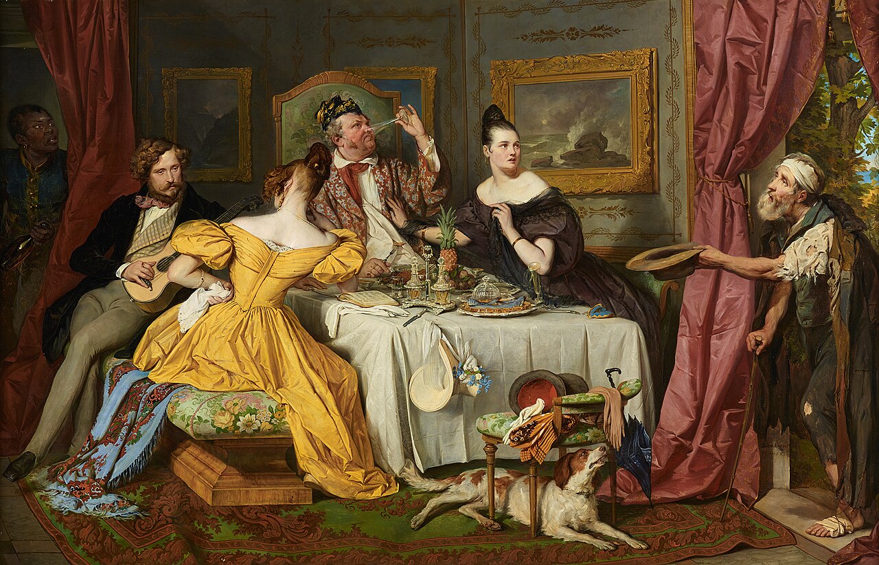 Banquet of a rich glutton by Josef Danhauser