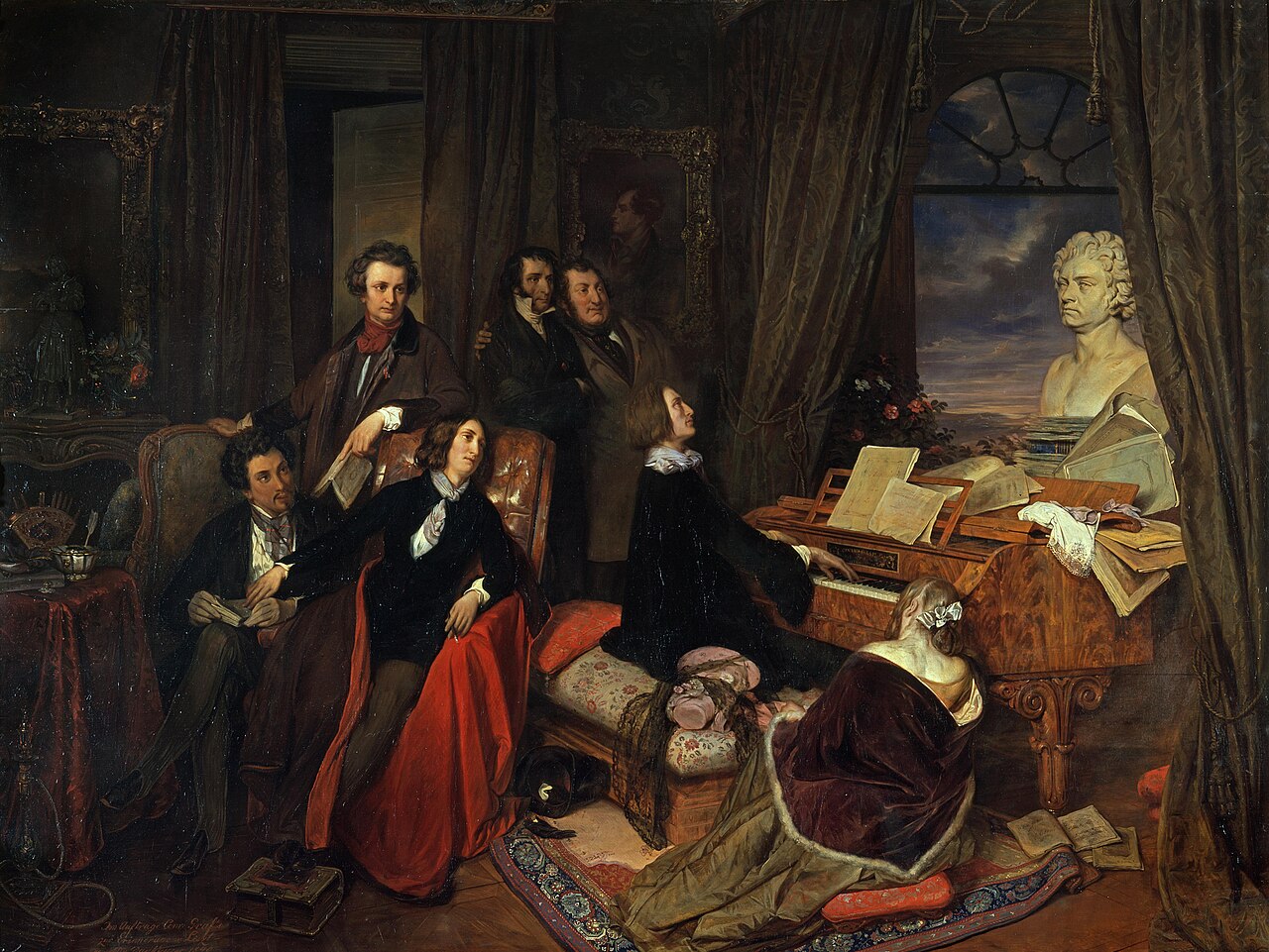 Franz Liszt Fantasizing at the Piano by Josef Danhauser