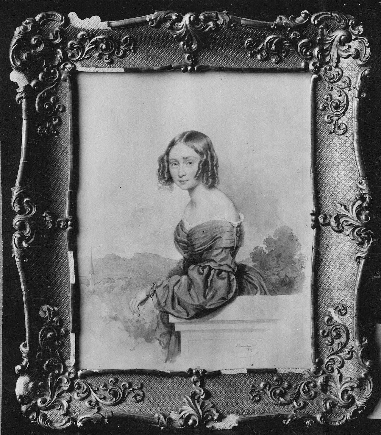 Natalie Alexandra von Buxhoeweden (1814-1867), countess, maid of honour of Alexandra Fjodorovna of Russia, married to count Karl Gustav Löwenhielm by Josef Kriehuber