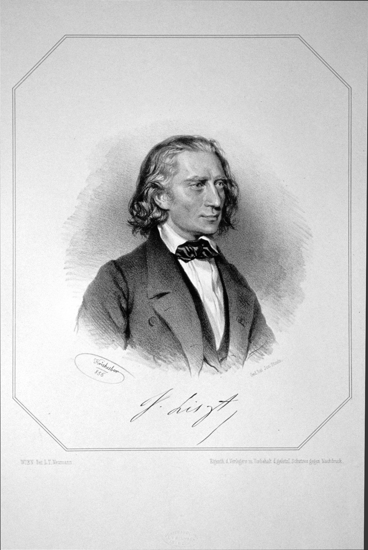 Portrait of Franz List by Josef Kriehuber