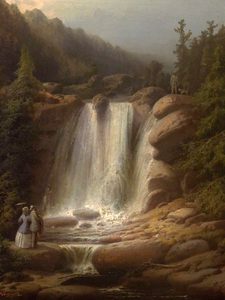 Waterfall of the Mumlava River in the Giant Mountains by Josef Navrátil