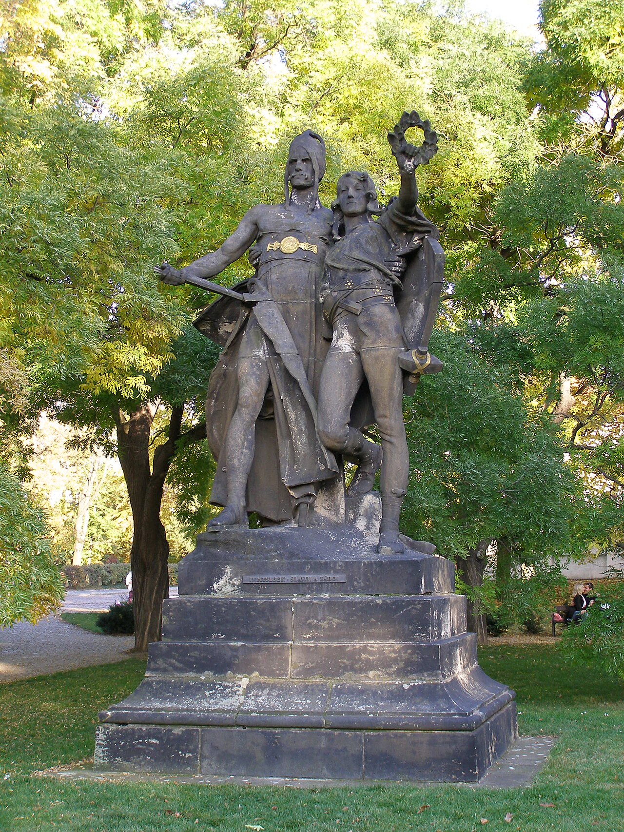 Záboj and Slavoj by Josef Václav Myslbek