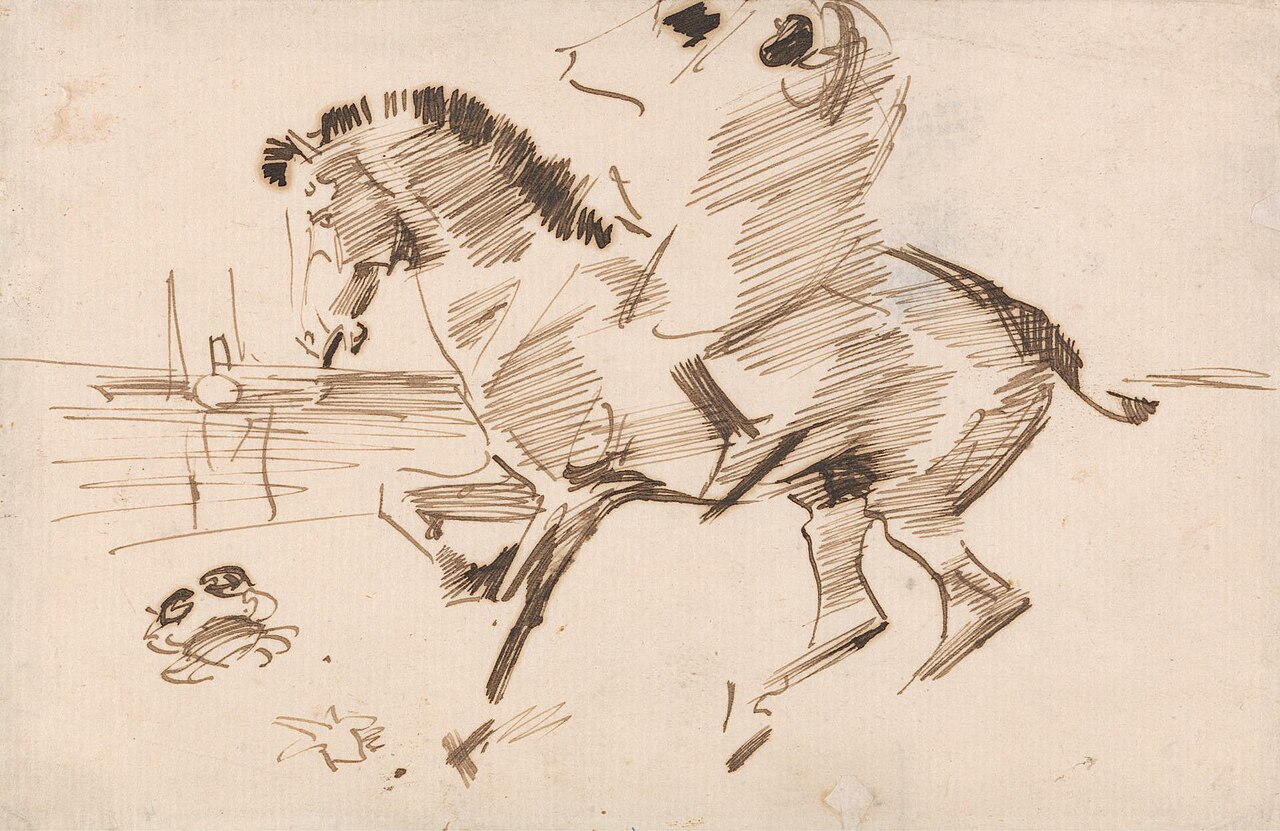 Tangiers Beach: A Horse Shying at a Crab by Joseph Crawhall