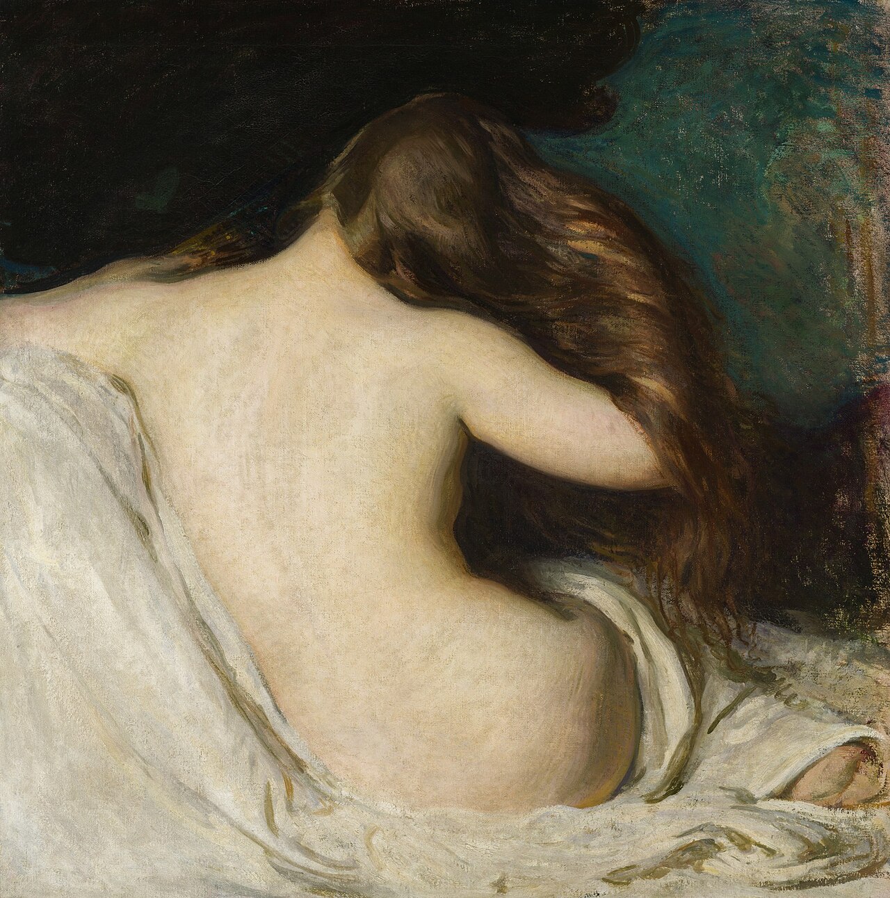 Woman Drying Her Hair by Joseph DeCamp