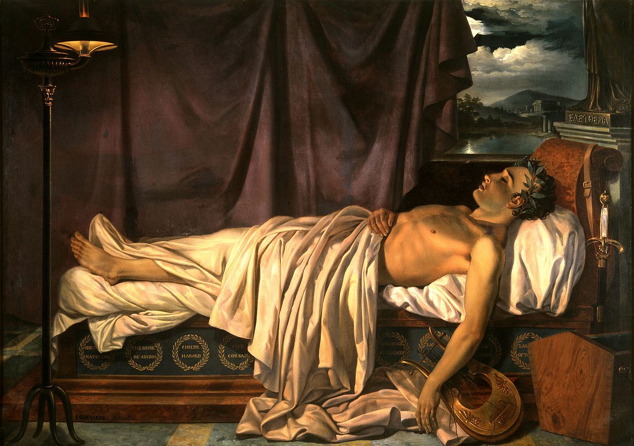Lord Byron on his Death-bed by Joseph Denis Odevaere