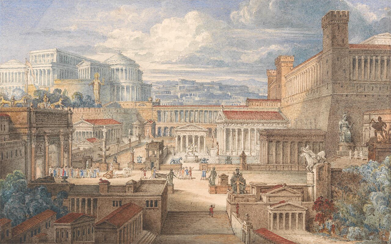 A Scene in Ancient Rome: A Setting for Titus Andronicus, I, ii by Joseph Gandy