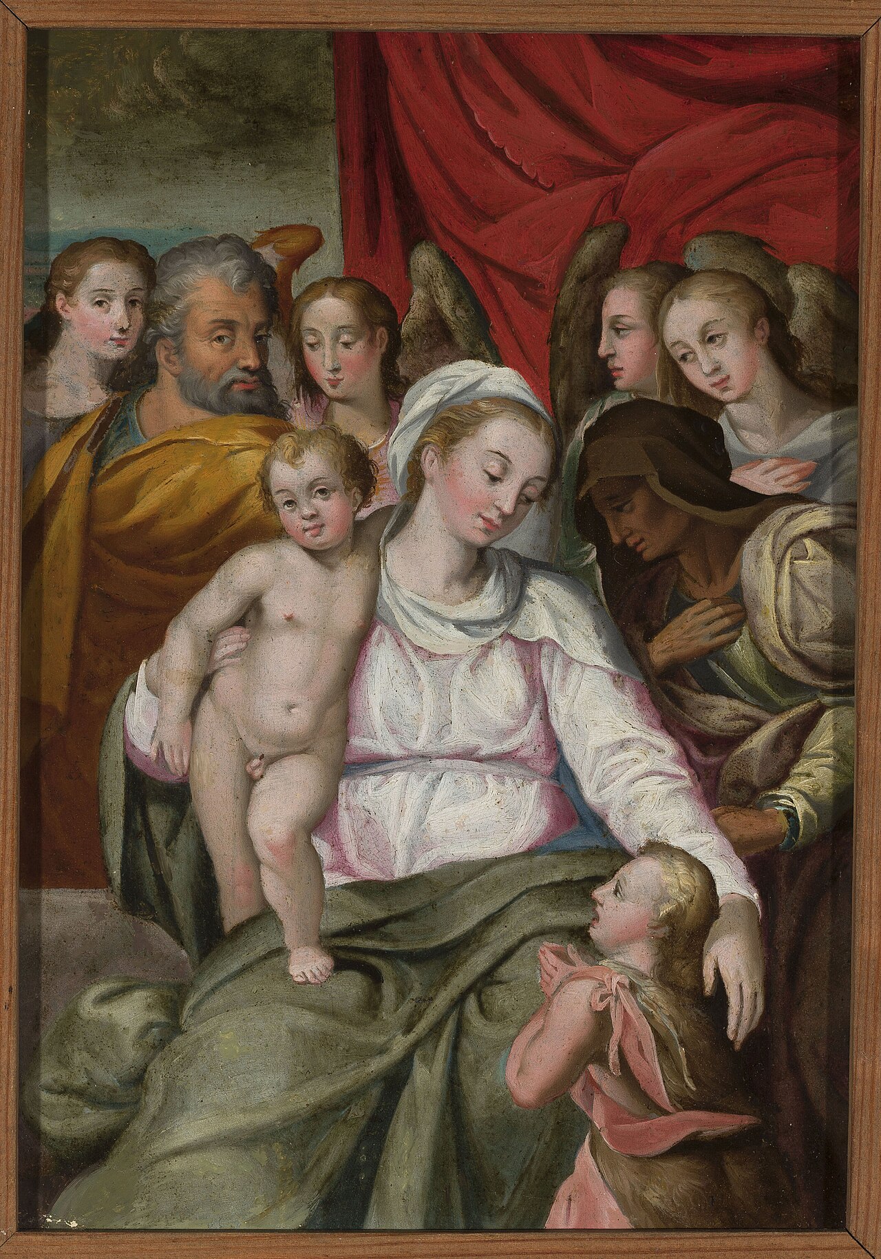 Madonna and Child with Saints John, Joseph, Anna and angels by Joseph Heintz the Elder