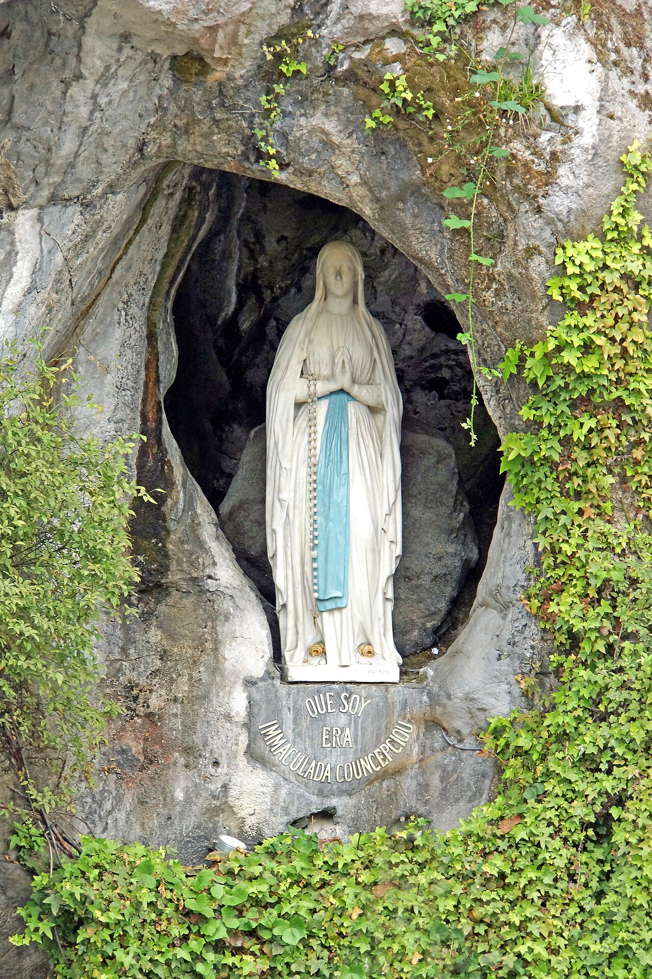Statue of Our Lady of Lourdes in the Massabiel cave by Joseph-Hugues Fabisch