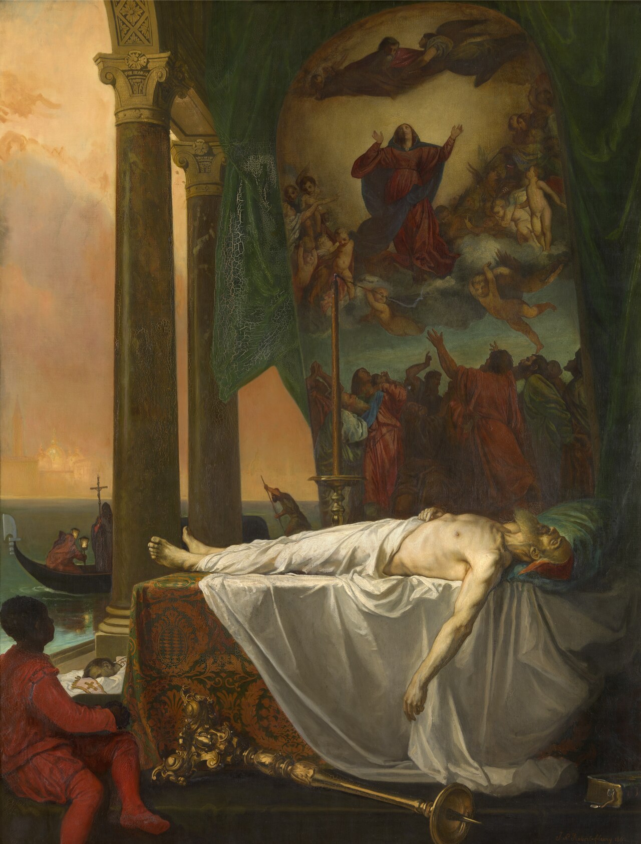 Titian Lying in State at the Palazzo Barbarigo by Joseph-Nicolas Robert-Fleury