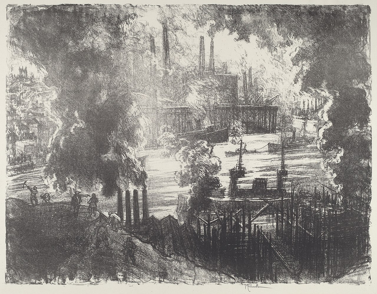 Munitions River by Joseph Pennell