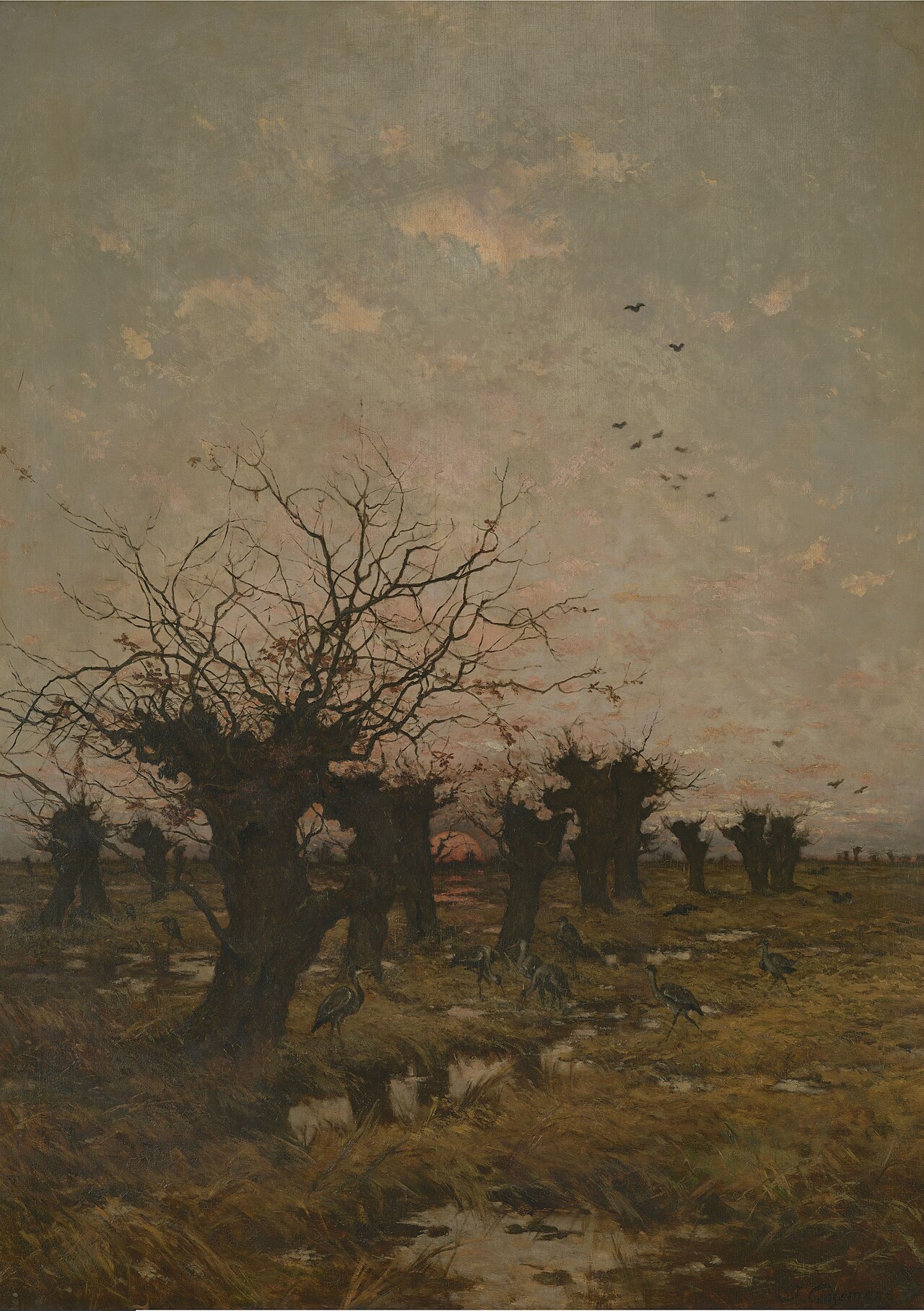 Sunset in the Kempen by Joseph Théodore Coosemans