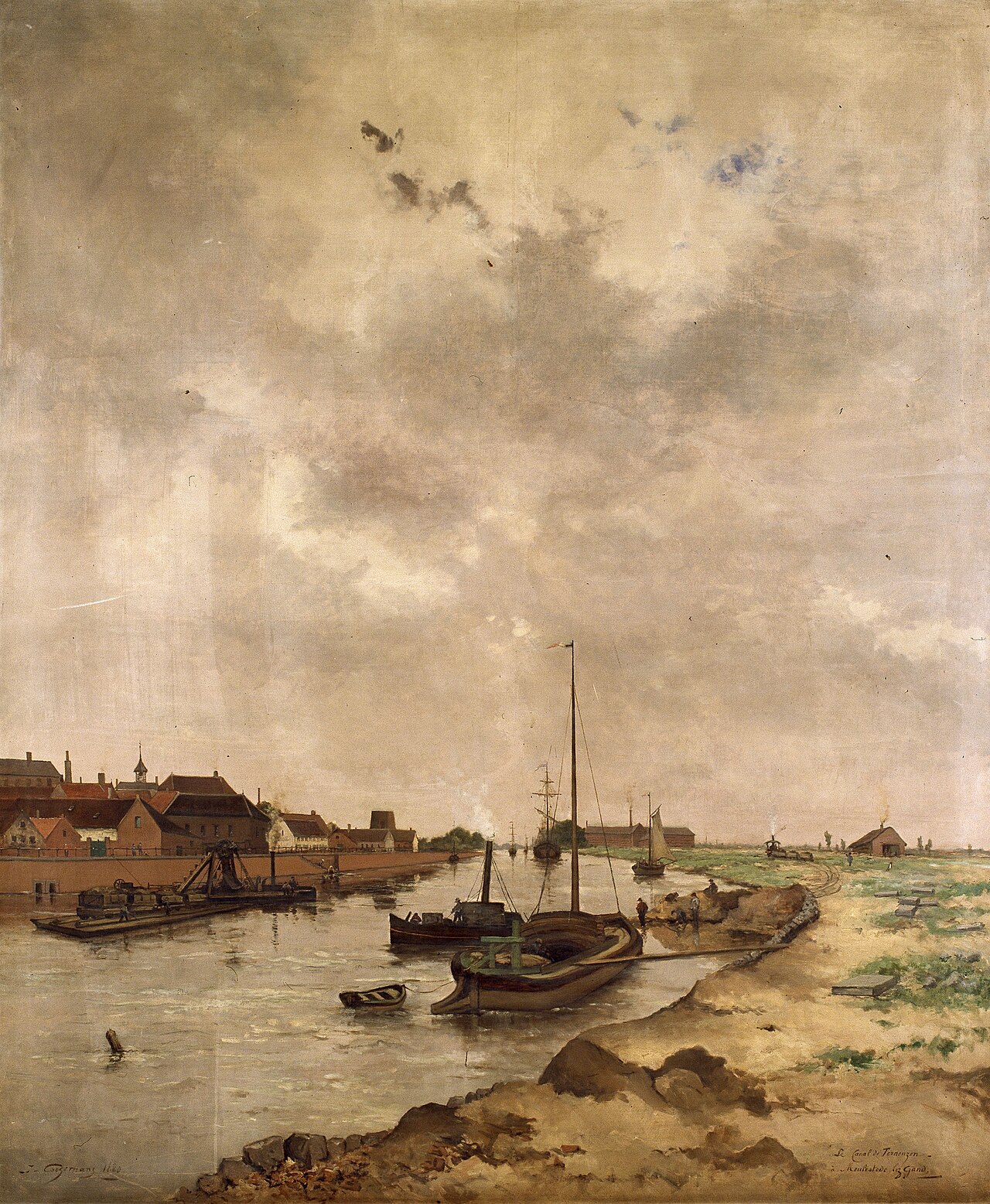The Ghent-Terneuzen Canal in Ghent by Joseph Théodore Coosemans