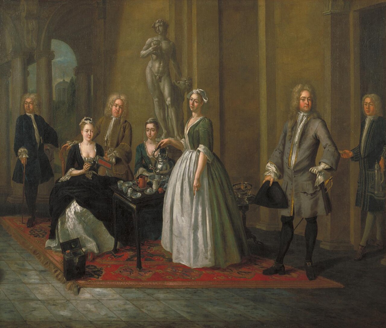 An English Family at Tea by Joseph Van Aken