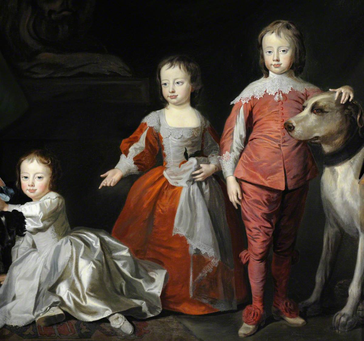 The Three Sons of Sir Henry Harpur 5th Bt:John Harpur (1734/5 – 1745); Henry Harpur later Sir Henry ‘Harry’ Harpur, 6th Bt (1739-1789) and Charles Harpur, later Major Charles Harpur (1741 – 1770) (style of Van Dyck) by Joseph Van Aken