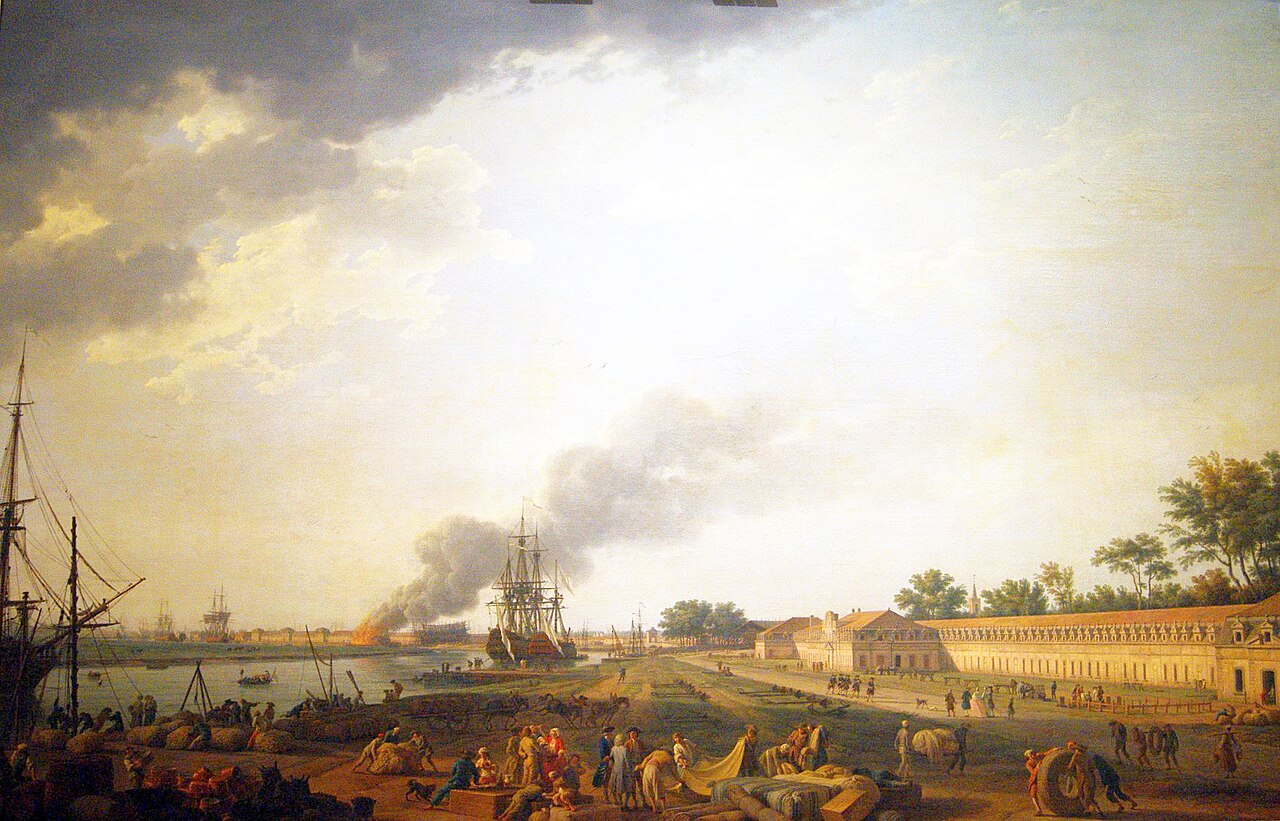 View of Rochefort Harbor, from the Magasin des Colonies by Joseph Vernet