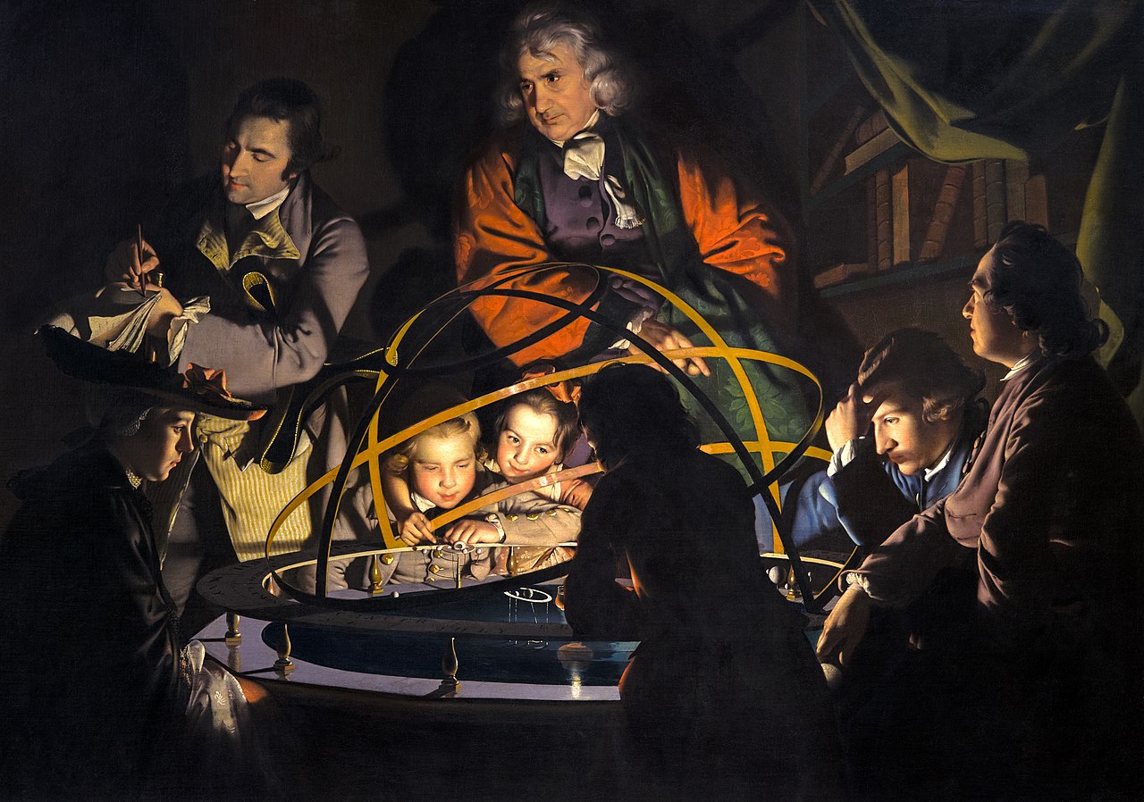 A Journalist Lecturing on the Orrery by Joseph Wright of Derby