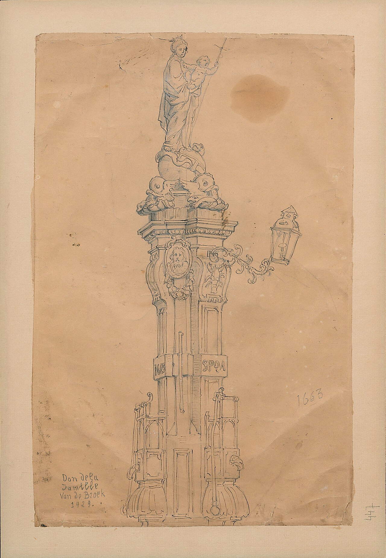 De pompe op de oude vismarkt van Antwerpen by Josephus Laurentius Dyckmans
