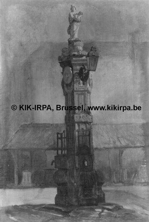 Public Water Pump on the Old Fish Market in Antwerp by Josephus Laurentius Dyckmans