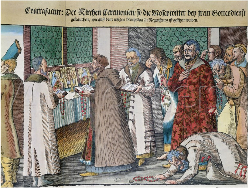 Russian embassy (1576 engraving) by Jost Amman